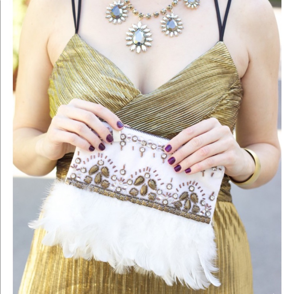 NWT Anthropologie Embellished Clutch